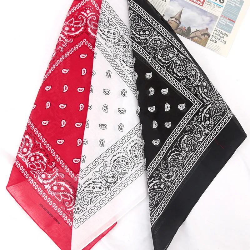 Unisex Hijab Men Women Black Cotton Bandana Hairband Cowboy Biker Qme