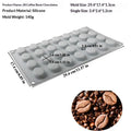6 28Cavity DIY Coffee Bean Forms Mousse Cake Mold Silicone Pastry Qme 28
