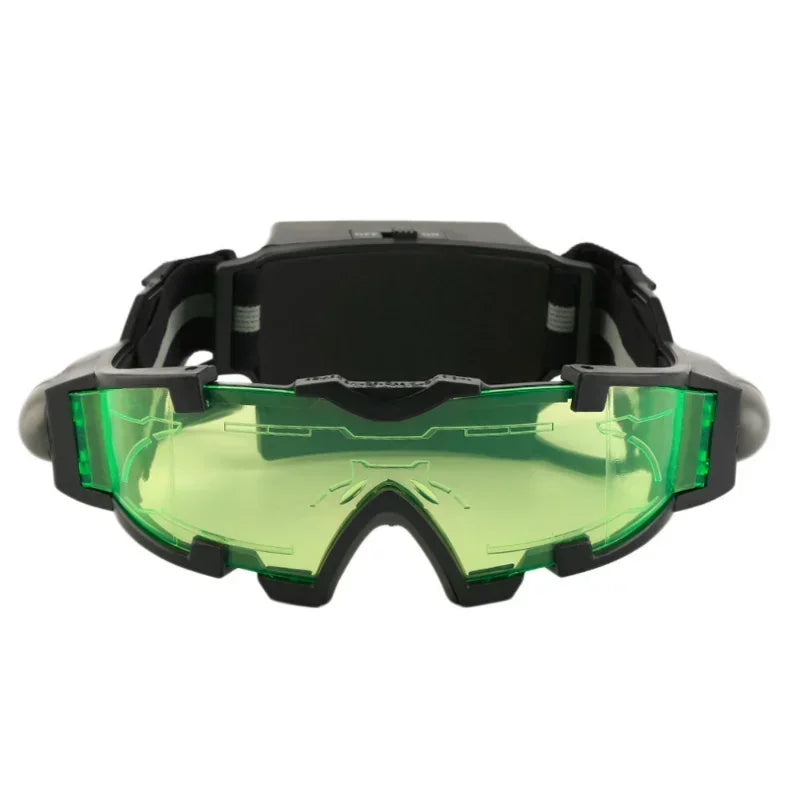 Night Vision Adjustable LED Glasses With Flip - out Light, Windproof Motorcycle Motorbike Racing Hunting Eyewear Goggles Qme
