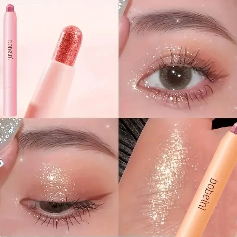 Shimmer Eyeshadow Stick Easy Glitter Highlighter Eyeshadow Pencil Brightening Makeup Pink Silkworm Champagne Gold Eyeliner Pe Qme B-02