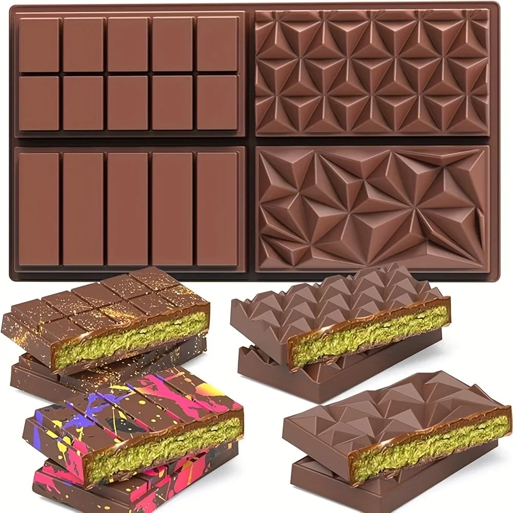 Deep Chocolate Bar Mold Large Silicone Dubai Bars Pistachio Filling Qme