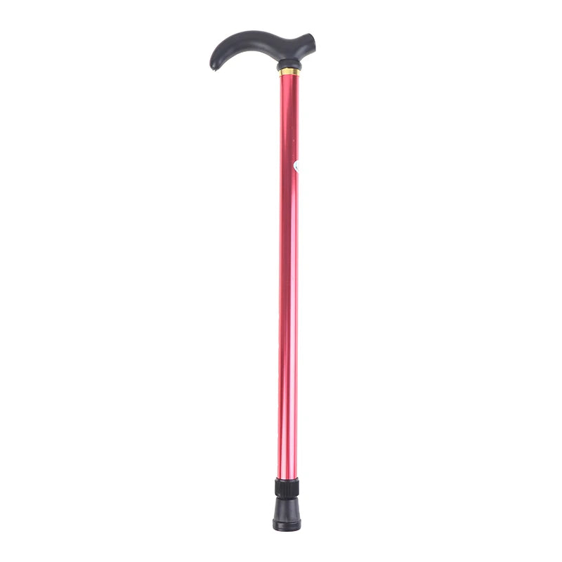 Adjustable Walking Stick 2 Section Stable Anti-skid Crutch Old Man Qme Red