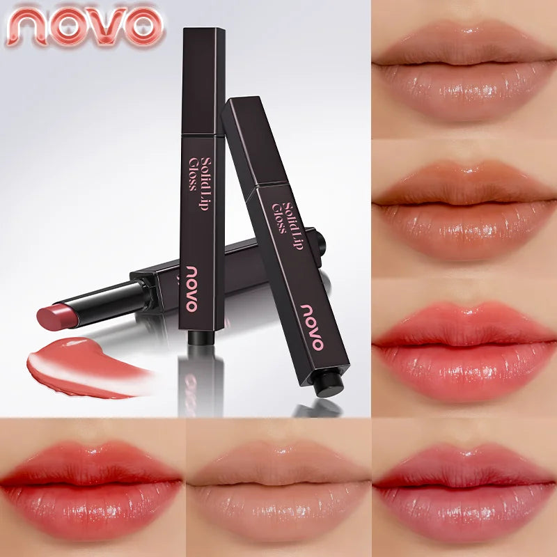 Moisturizing Mirror Lipstick, Water Glow Solid Lip Gloss, Long-Lasting Nourishing Formula With Castor And Sunflower Seed Oil Qme