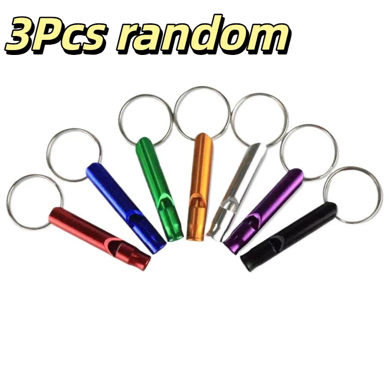 1 Small Multifunctional Aluminum Emergency Survival Whistle Keychain Qme 3Pcs