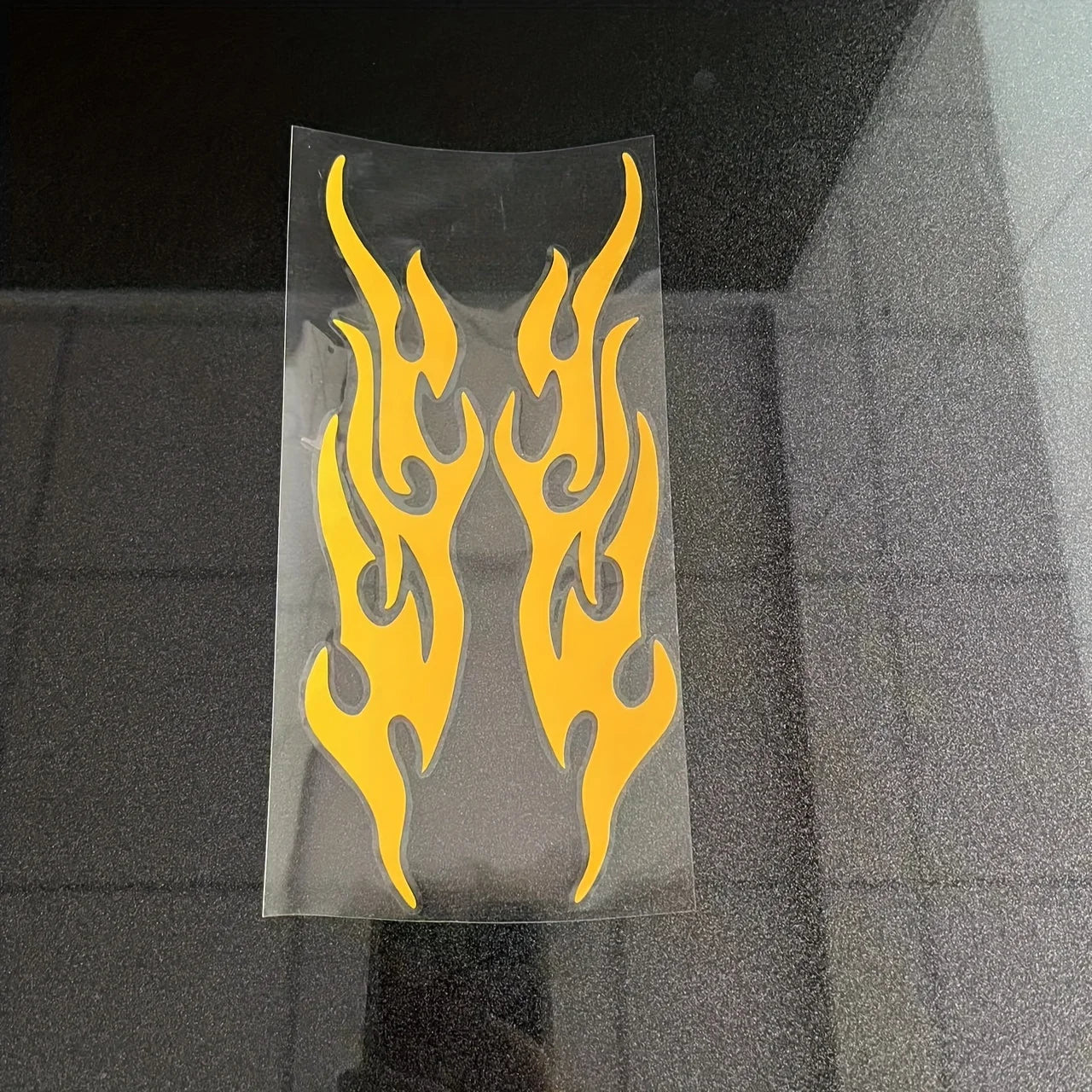 Car Decals Featuring Modified Flames for Bumpers, Hoods, Rearview Mirrors, And to Cover Scratches on Motorcycles Qme Yellow 19cm