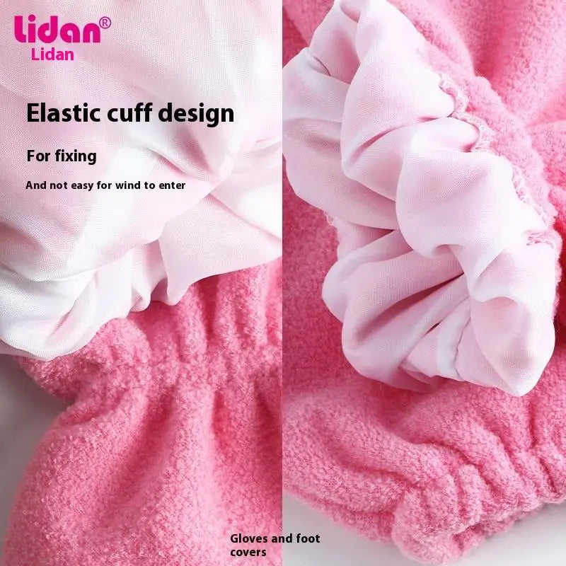 1 Pair Women's Insulation Care Gloves Flannel Elastic Opening Nail Qme