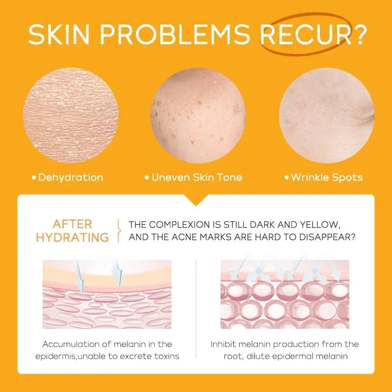 LAIKOU Vitamin C Facial Hydrating Moisturizing Whitening Brightening Qme