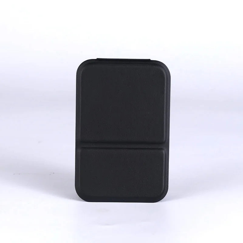Desktop Makeup Mirror Solid PU Leather Simple Portable Handheld Qme Black China Mainland