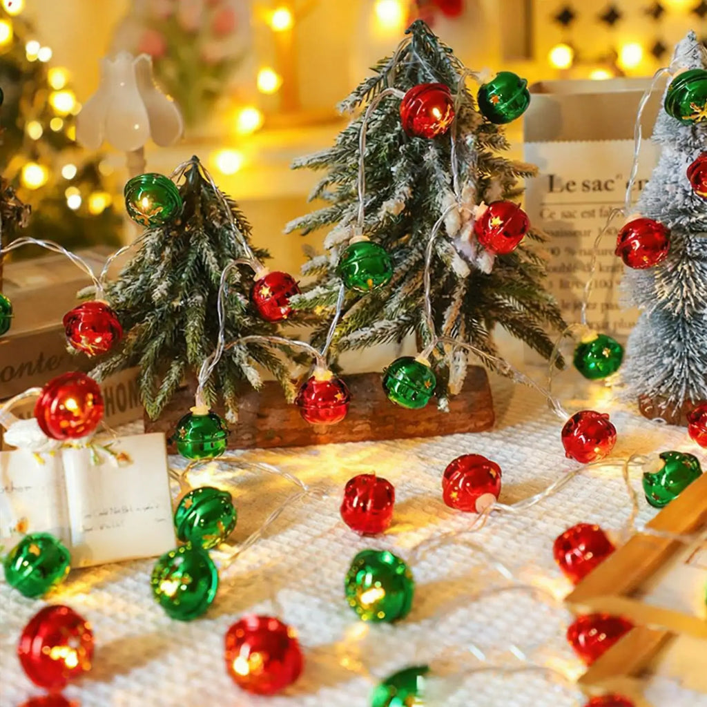 Bell String Lights Festive Waterproof LED Christmas Tree Decorations Qme