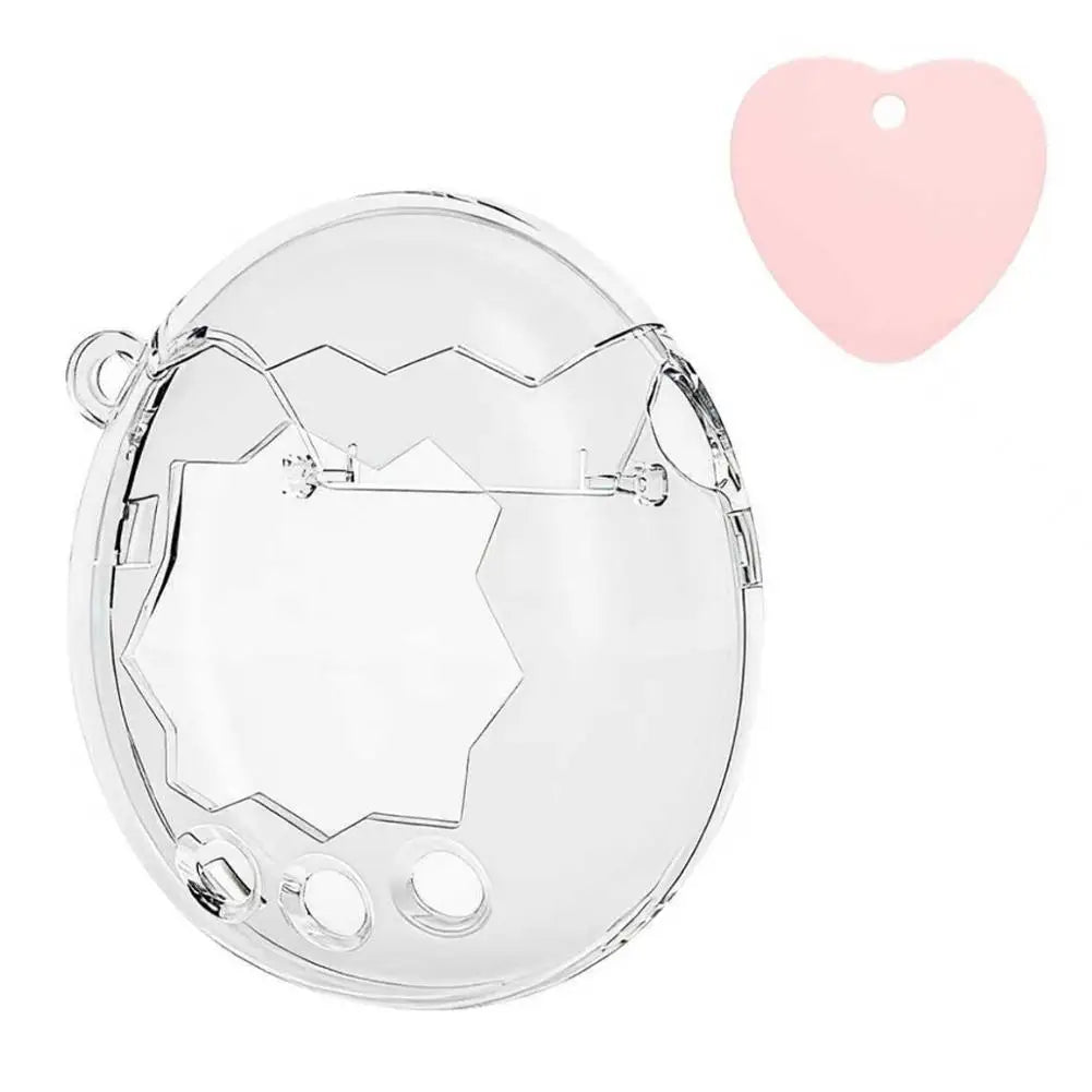 Suitable for Tamagotchi amusement park protective cases transparent glitter electronic pet shells with button caps Qme A
