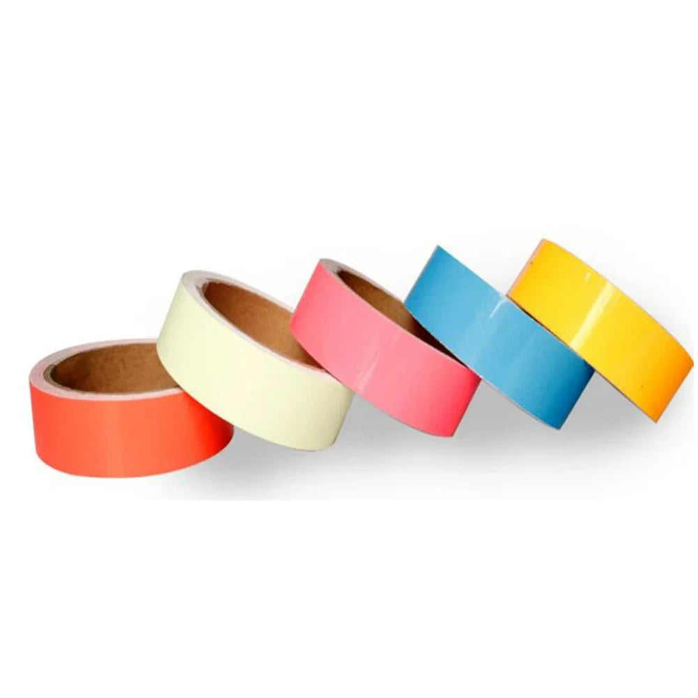 5 Colors Luminous Tape Self Adhesive Glow in the Dark Reflective Fluorescent Glowing Tapes Striking Wall Stripe Sticker Warning Qme