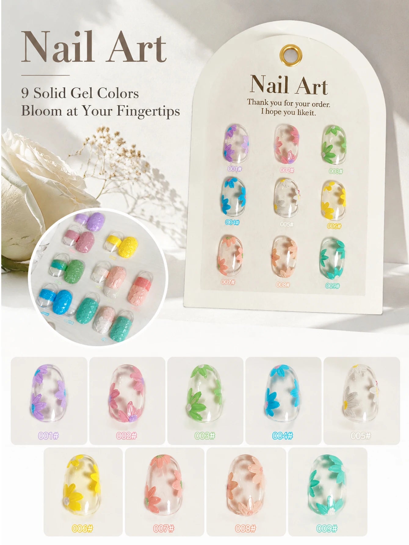 9-Color Macaron Gel Polish Solid UV Nail Gradient Blush Pat-on Summer Qme