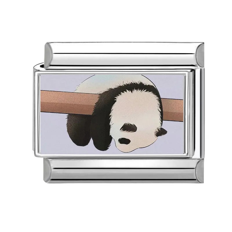 Design Cute Cartoon Animal Pet Series Cat Dog Rabbit Italian Link fit 9mm Stainless Steel Bracelet Making Gift DIY Charm Jewelry Qme Style 12