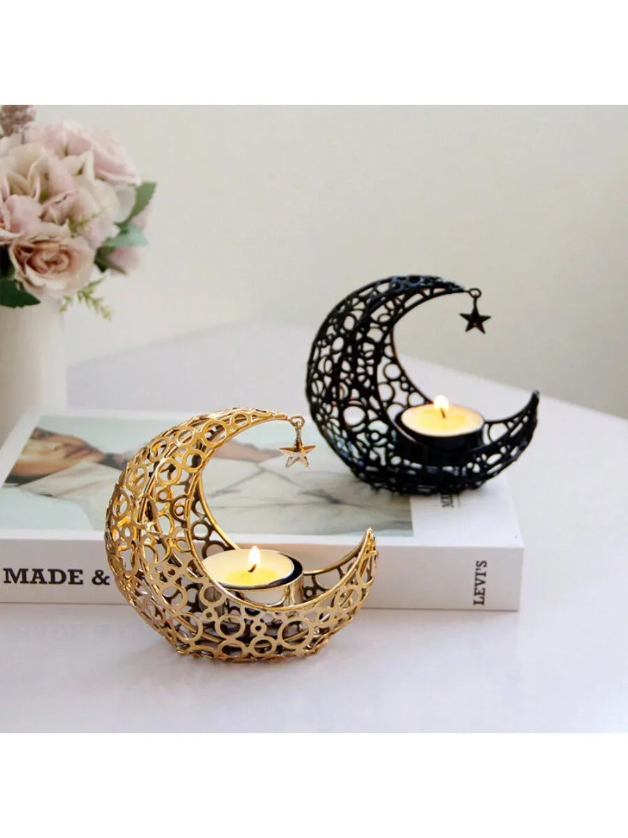 Festival Moon Candlestick Aromatherapy Stove Iron Candle Stand Love Qme