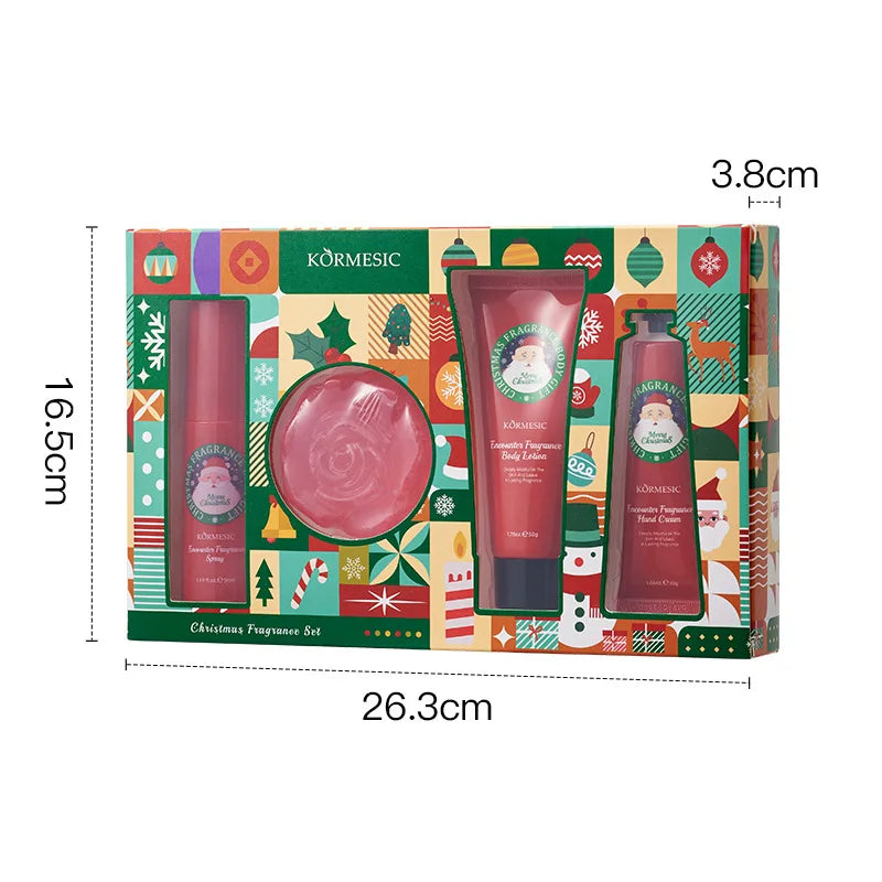 Luxurious Complete Christmas Box 4-in-1 Hand Body Care Including Qme A