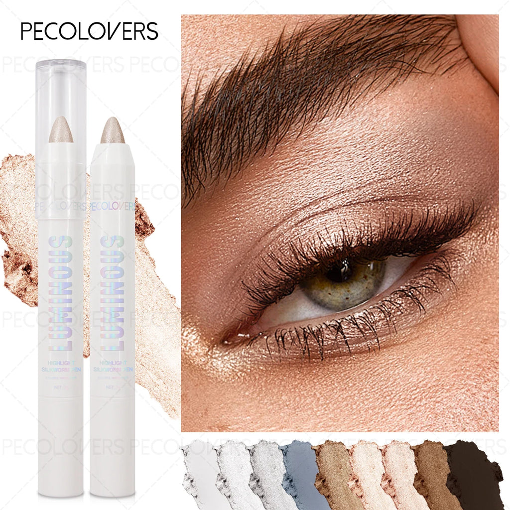Single Fine Shimmer Eyeshadow Stick Brighten Ash Brown Travel Qme