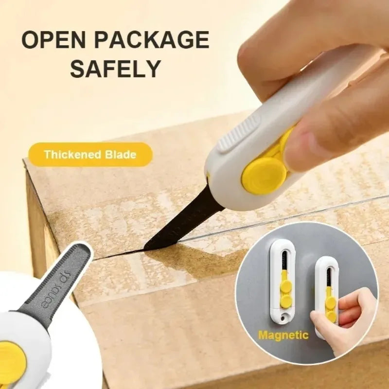 Magnetic Mini Box Cutter Portable Mail Opener Paper Extendable Blade Qme