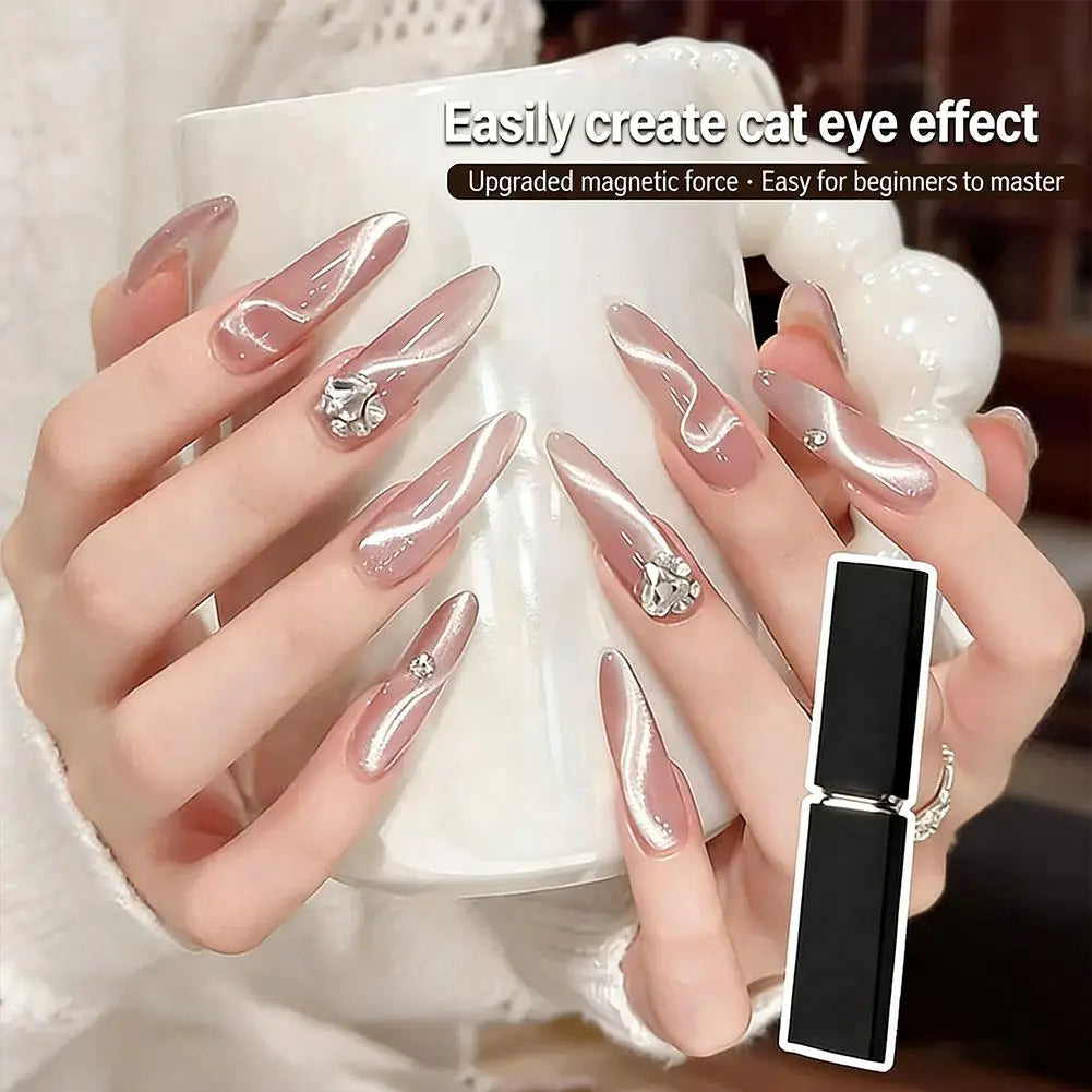 Ribbon Cat Eye Nail Art Magnetic Stick for Gel Nail Polish French Starry Glass Bead Effect Cat Eye Magnet Manicure DIY Tool Z9G3 Qme