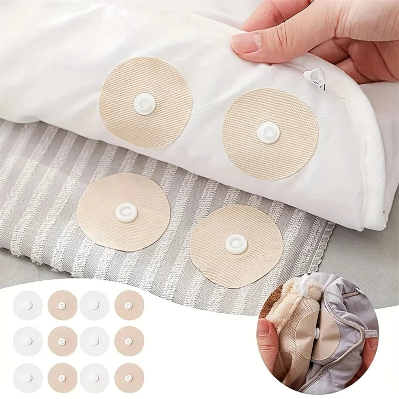 10/20 pairs of round non-ironing quilt snaps and pin clips to keep the quilt firmly positioned within the quilt cover. Qme
