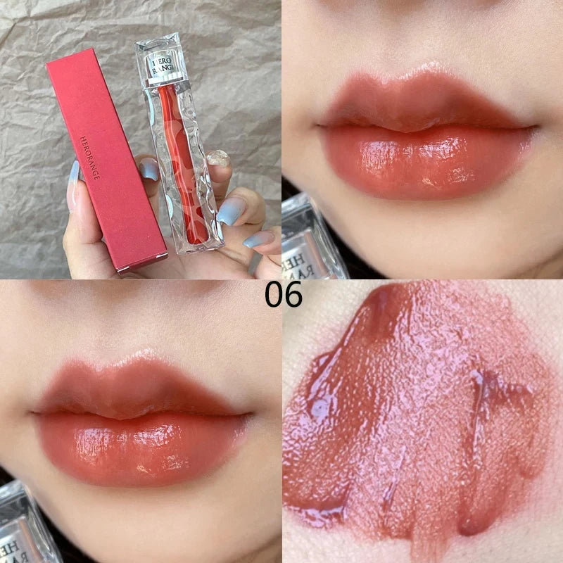 New Waterproof Nonstick Cup Mirror Lip Glaze Long Lasting Lip Gloss Tint Dyeing Liquid 6 Colors Lipstick Beauty Makeup Cosmetic Qme 06
