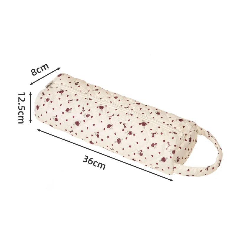 A Storage Bag Large Capacity Polyester Material Portable Wear-resistant Portable Drum Hair Dryer Bag Floral Storage Bag Qme Rose red love