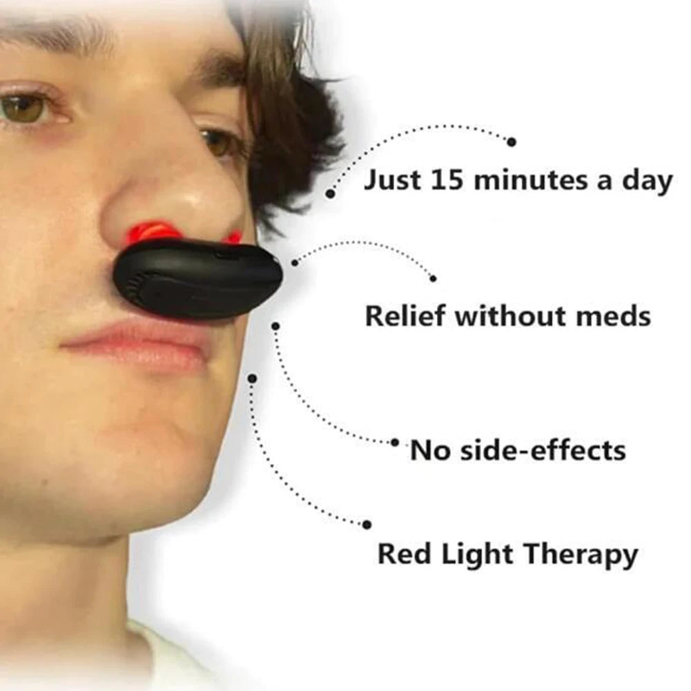 1/2PCS Cordless Low Frequency Pulse Nose Massage Portable Red Light Nose Therapy Infrared Device for Improving Nasal Ventilation Qme
