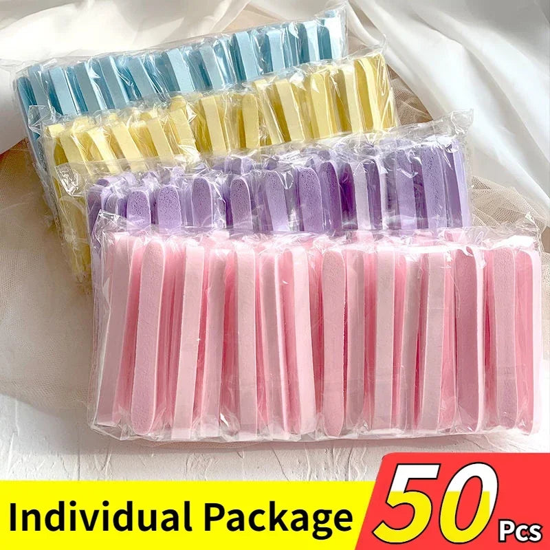 12/50PC Compressed Face Wash Wash Face Sponge Clean Face Disposable Powder Puff Face Cleansing Cotton Pad Cleansing Beauty Strip Qme