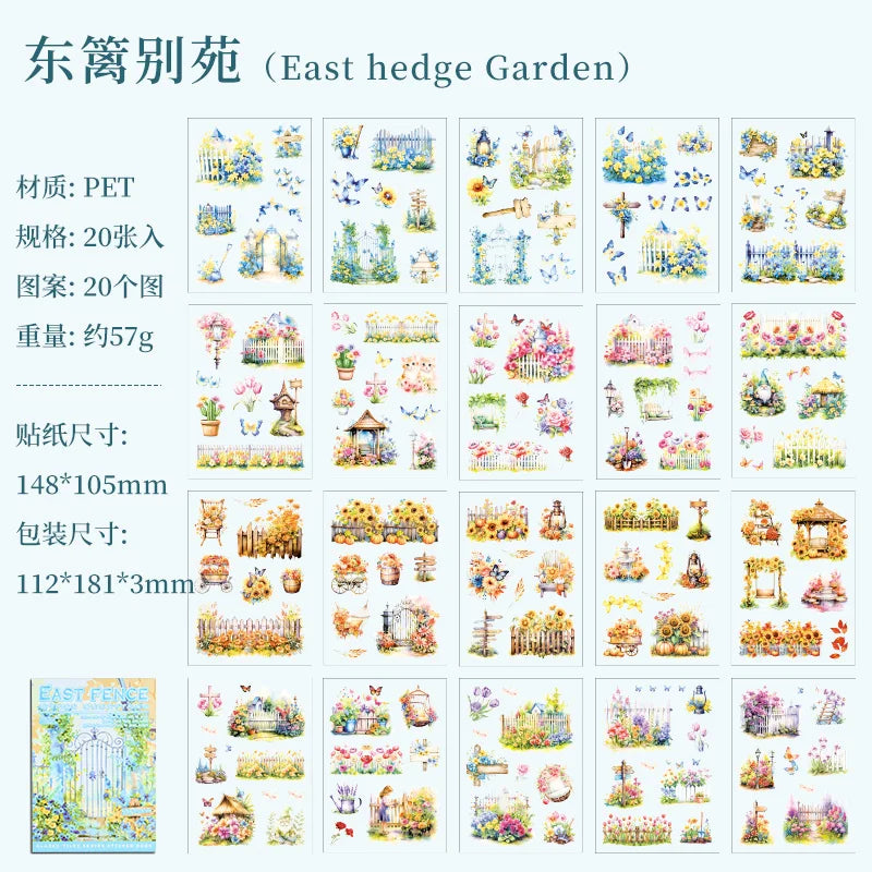 TIANZI 20/80pcs Die Cut Landscape Stickers Book for Scrapbooking Journaling DIY Crafts Planners Art Supplies Qme A