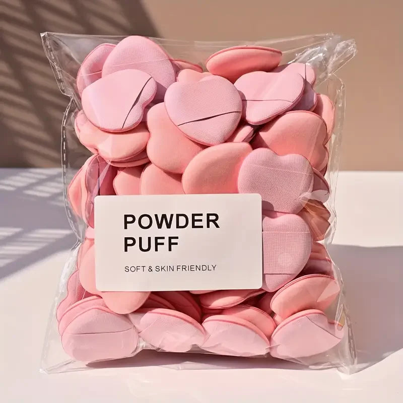 Heart-shaped Finger Powder Puff Latex-free Makeup Tool Air Cushion Qme pink