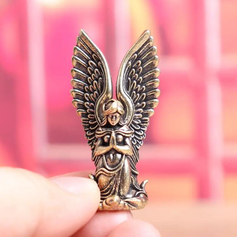 Brass Goddess Guardian Angel Small Statue Characters Miniatures Qme