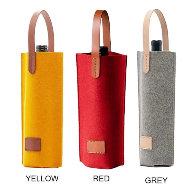 Wine Cooler Lovers Wedding Bag Felt Single Bottle Insulated Tote Qme