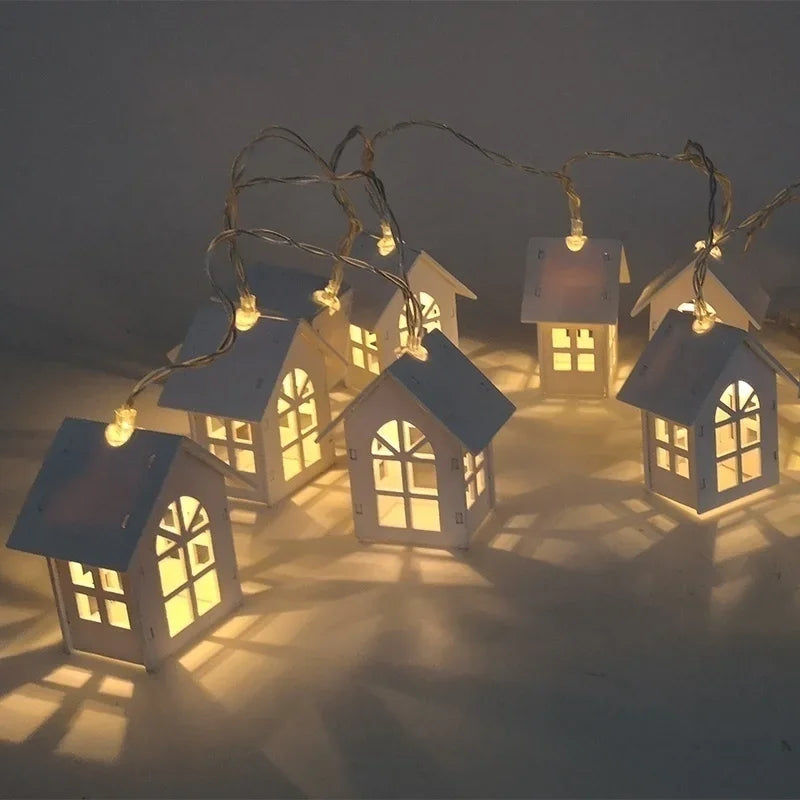 10 LED Christmas Tree House Style Fairy Light String Wedding New Year Christmas Decorations Xmas Decorations for Tree Qme