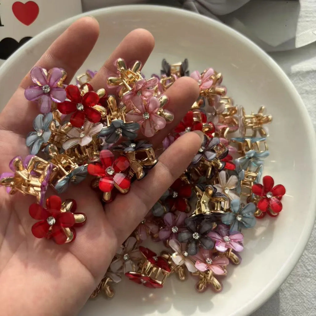Mini alloy resin small flower small grab clip hair accessory small hair clip side clip bangs clip small hair clip Qme
