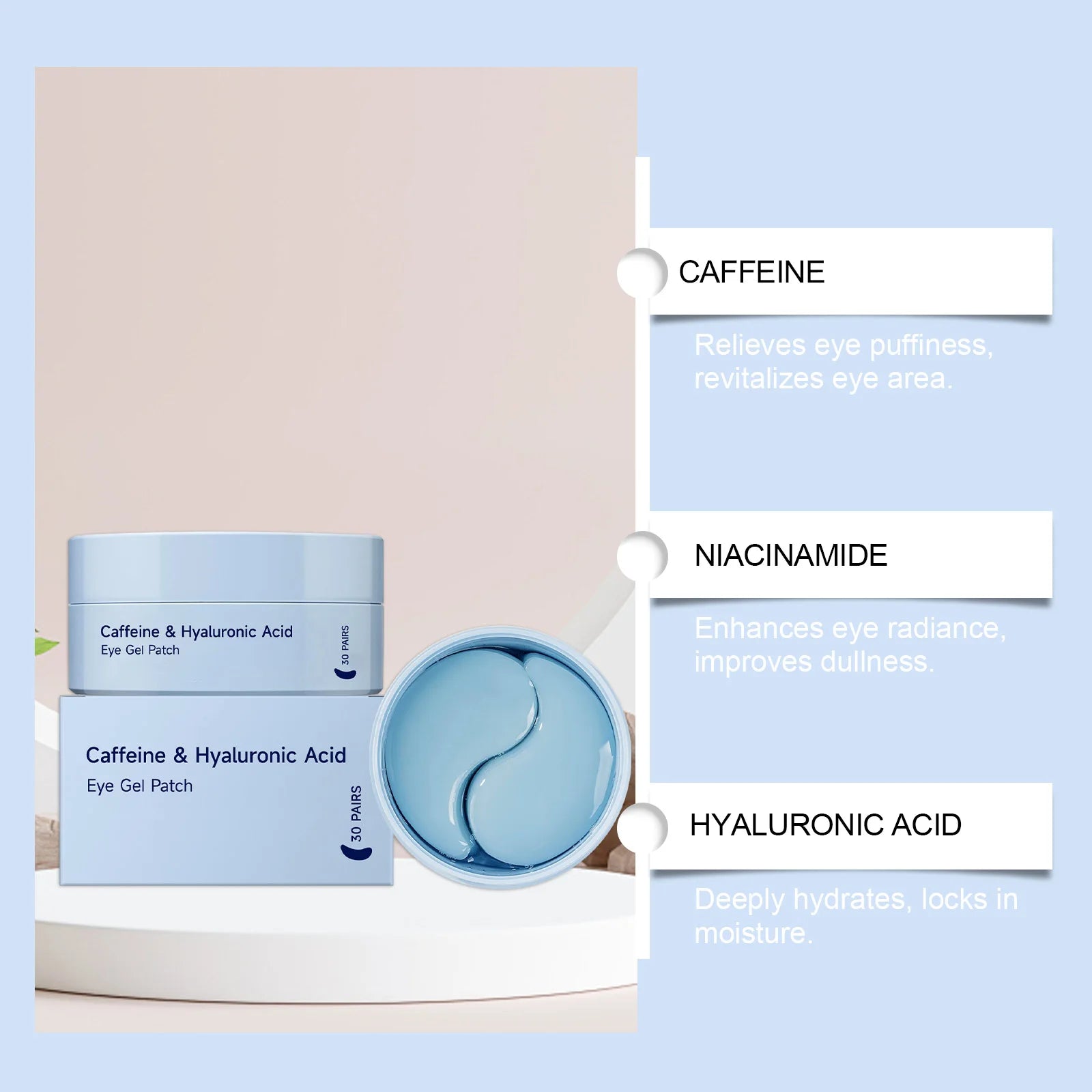 Coffee Eye Care Products Eye Cream with Roller Moisturizing Eye Mask Anti-Dark Circles Eye Serum for Puffiness Firming Hydration Qme