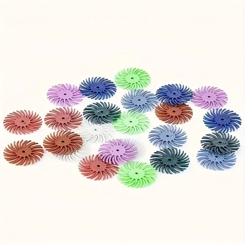 Radial Bristle Disc Kit with Mandrel Gap Polishing Wheel for Rotary Tools,Detail Abrasive Wheel for Jewelry Wood Metal Polishing Qme