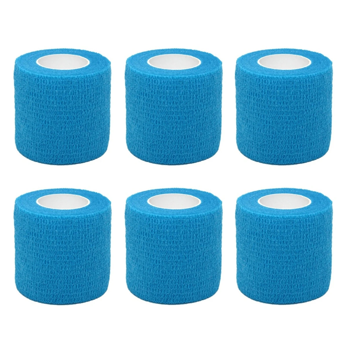 6/12PCS Gauze Bandage Self-adhesive Breathable Elastic Bandages for Nail Tattoo Art Sports Fixing Finger Wrist Leg Qme 6 Peacock Blue