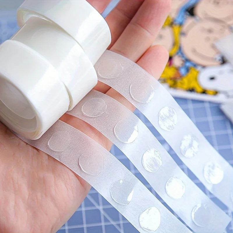 3rolls/set Transparent Dot Double-sided Adhesive Tape (100pcs Round Dot/Roll) Adhesive Tape For Scrapbook Crafts Journal, Qme