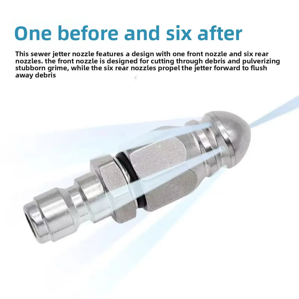 1/2/5/10Pcs High Pressure Drain Jetter Nozzle 1/4 Inch NPT Female Adapter Fits Most Washing Equipment Pipeline Hoses Qme