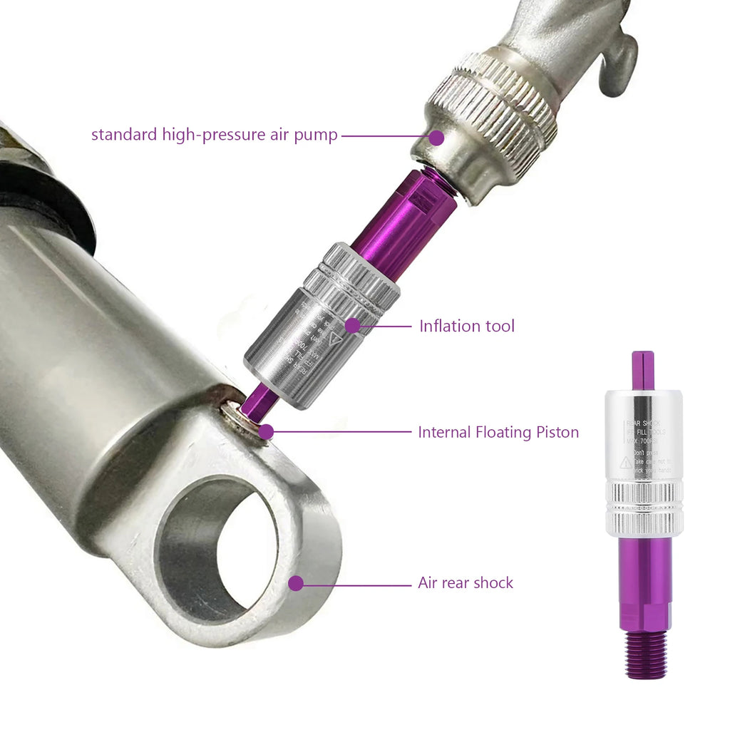 Fill Tool Adaptor Bike Rear Shock IFP Needle Charging Adapter for FOXRP2/23/FLOAT-X/CTD/FLOAT-DPS X-FUSION CCDB Qme