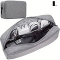 Portable Electronics Storage Pouch Phone Charger Earphone Power Cord Qme grey plus