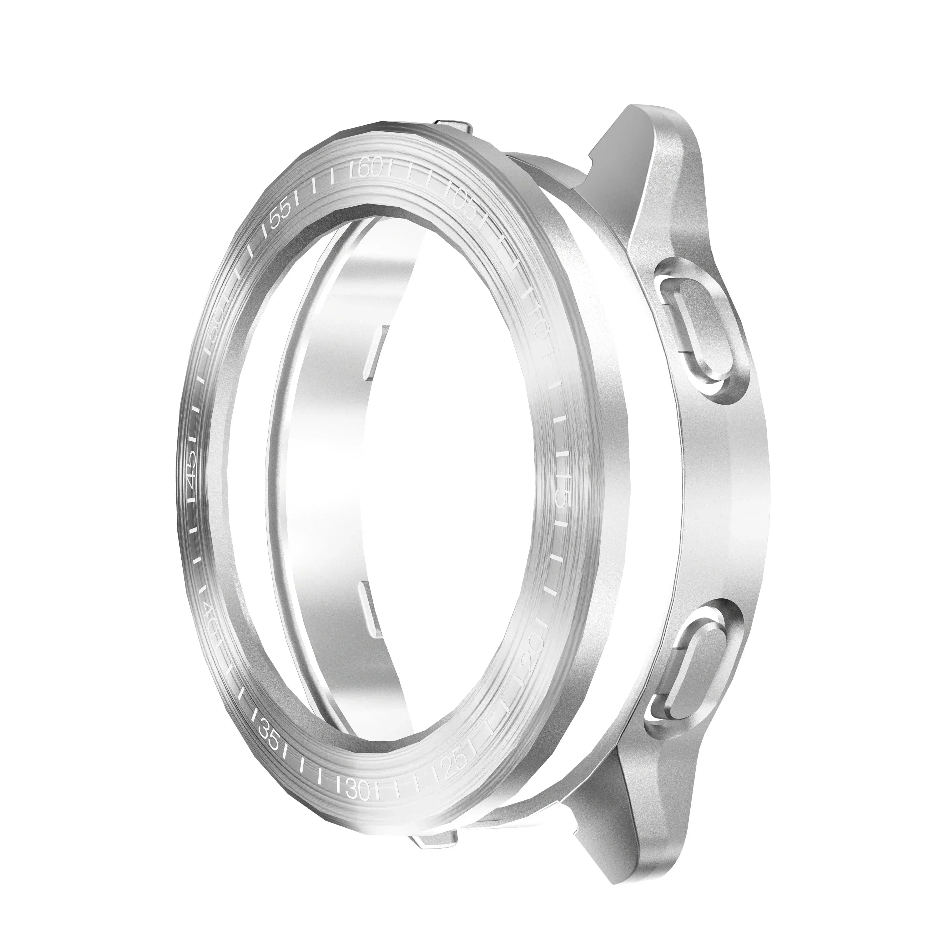 Cover for Xiaomi Mi Watch S3 Case Accessories PC Protector Shell for Mi Watch S3 Electroplated Wire Drawing Hollow Case+bezel Qme Silver-Scale For Xiaomi Watch S3