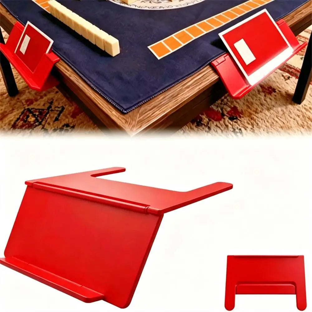 Mahjong Card Holder Table Space-saving Board Games Under Mat Slide Qme Red