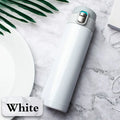 Stainless Steel Bouncing Cover Vacuum Flask Thermos Cup Coffee Tea Qme WHITE 500ml