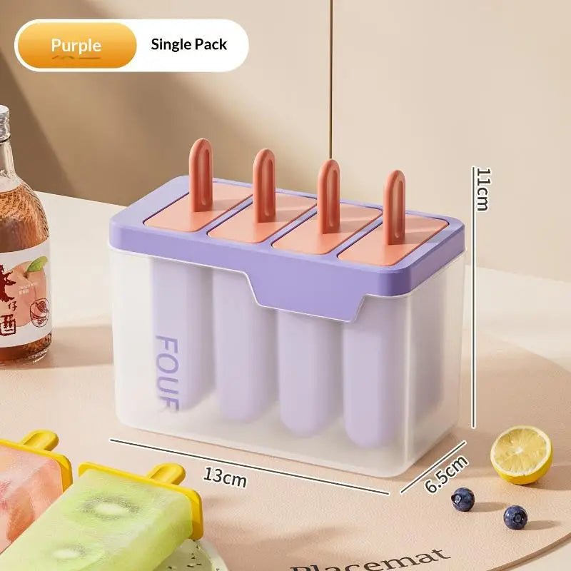 Popsicle Sorbet Mold Food Grade Household Making Abrasive Tools Lid Qme Purple