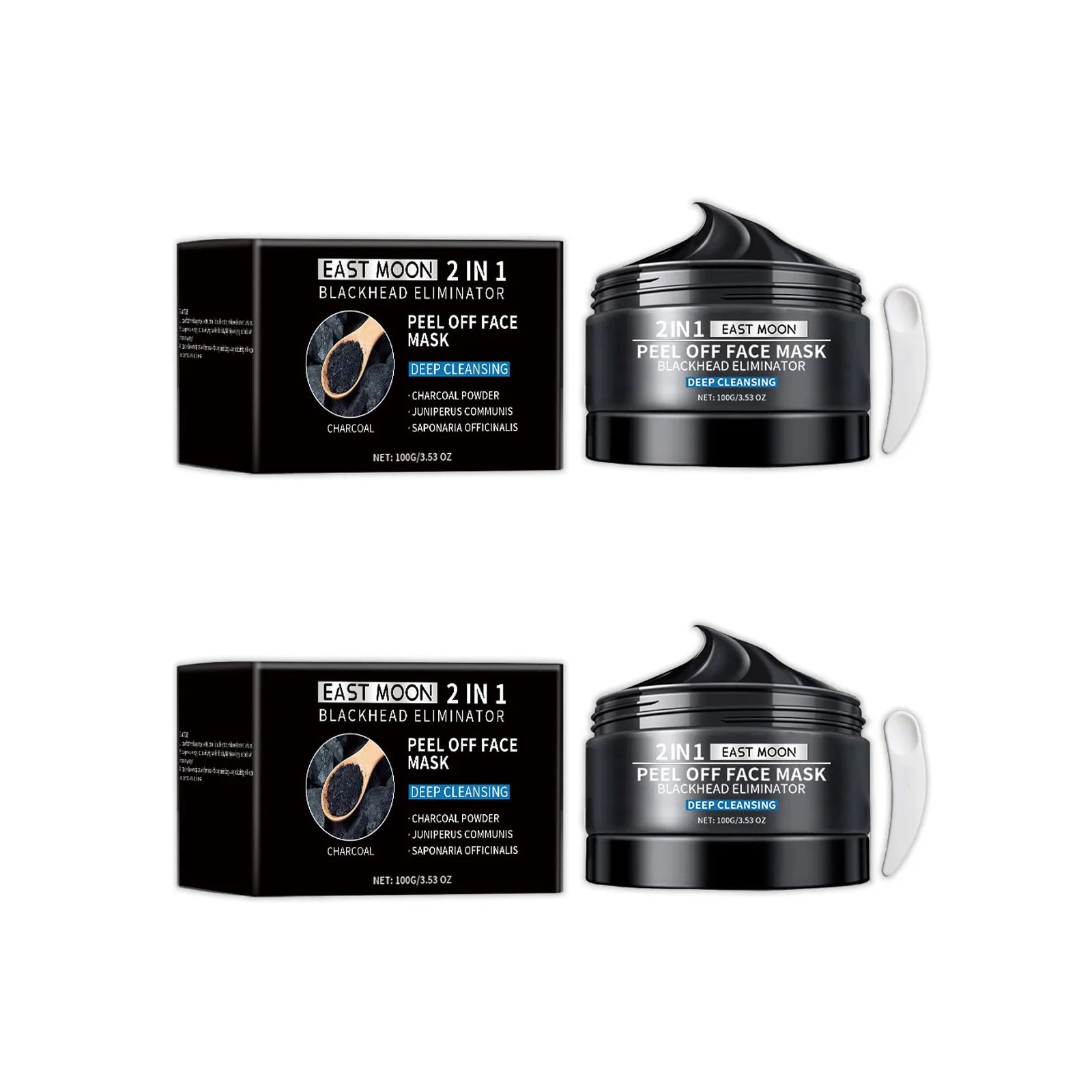 Bamboo Charcoal Blackhead Remover Mask Purifying Shrink Pore Deep Cleansing Oil Control Exfoliator Peel Mud Mask Skin Care Qme 2 x 100g tool boxed