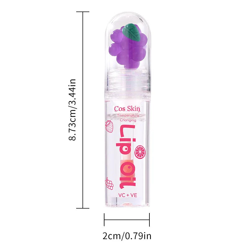 Fruit Temperature-sensitive Lip Gloss Moisturizing Hydrating Balm Qme