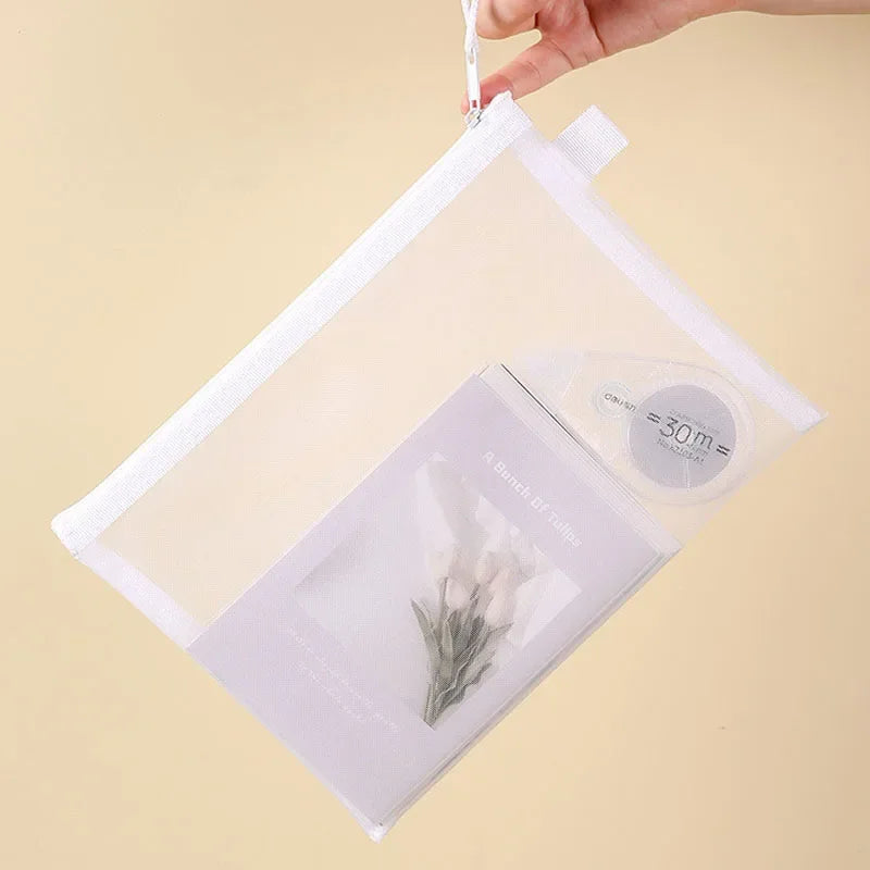 Mesh Zipper File Bag Toy Storage Bag Building Block Puzzle Sub-package Bag Children Zipper Transparent Finishing Storage Box Qme