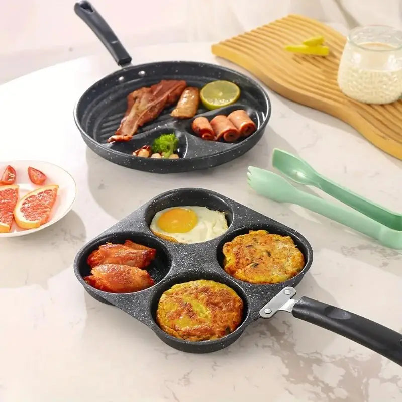 Four-hole Non-stick Breakfast Frying Pan Heat Resistant Portable Qme