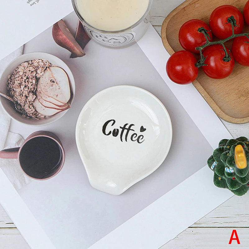 White Ceramic Versatile Spoon Holder Tray Perfect Coffee Soup Spoons Qme A