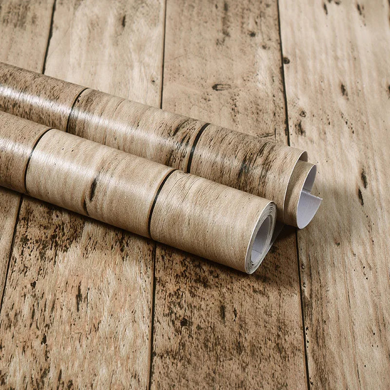 40CM X 3M Furniture Renovation Stickers Self-adhesive Wood Grain Stickers Wallpaper Cabinets Wooden Doors Tabletops Waterproof Qme QYFM 40cm x 3m